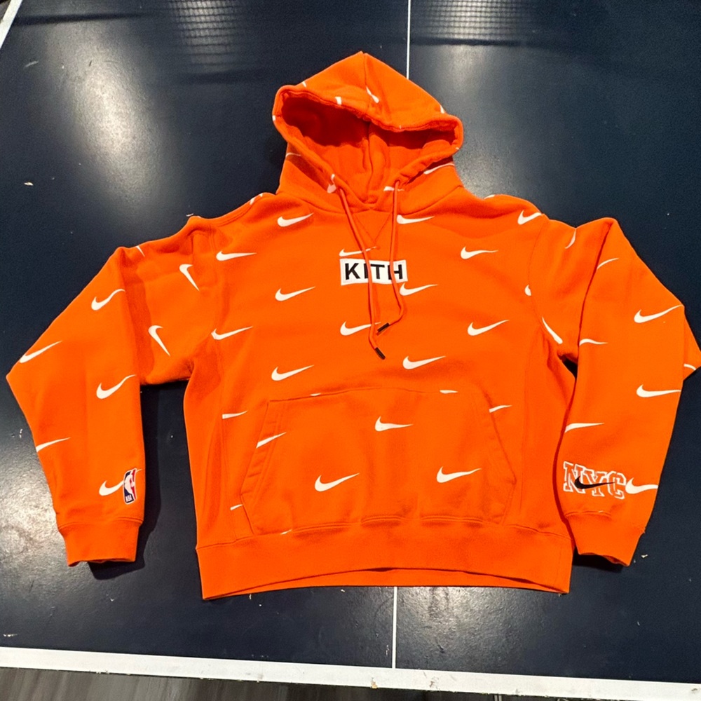 Men’s Orange KITH & Nike Hooded Sweatshirt- Small